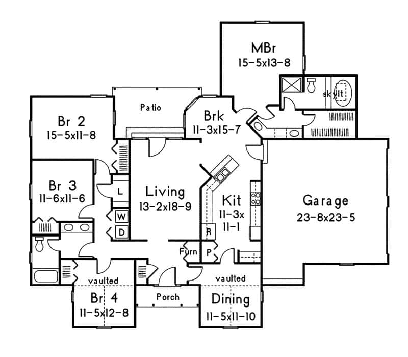Main Level of Ranch Plan #138-1456
