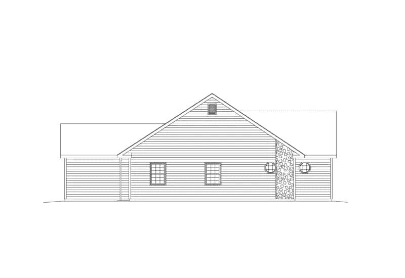 Home Plan Left Elevation of this 4-Bedroom,2080 Sq Ft Plan -138-1456