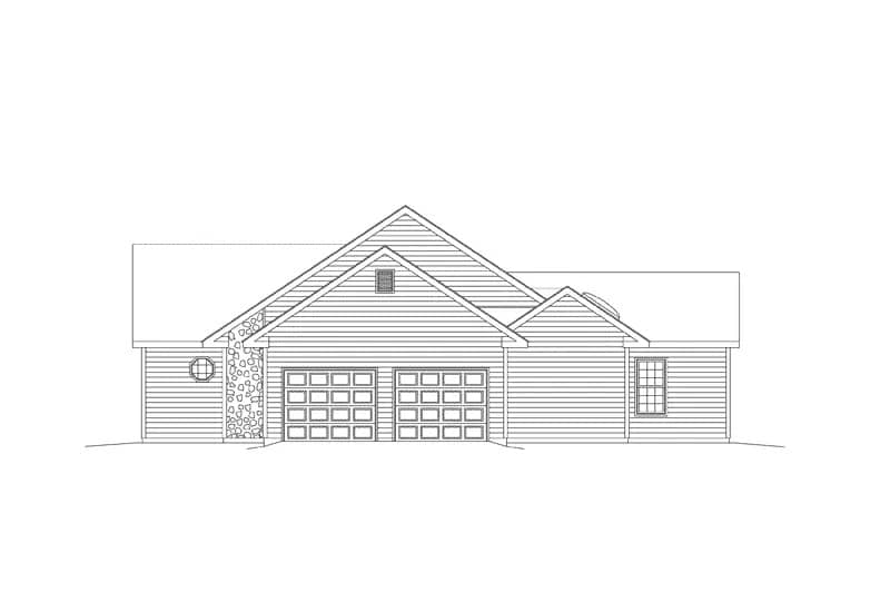 Home Plan Right Elevation of this 4-Bedroom,2080 Sq Ft Plan -138-1456