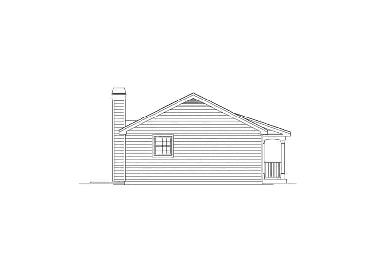 Home Plan Left Elevation of this 1-Bedroom,576 Sq Ft Plan -138-1461