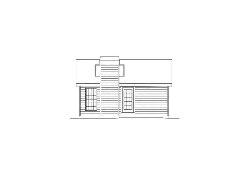 Home Plan Rear Elevation of this 1-Bedroom,576 Sq Ft Plan -138-1461