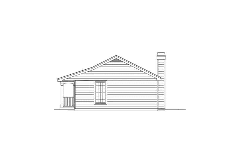 Home Plan Right Elevation of this 1-Bedroom,576 Sq Ft Plan -138-1461