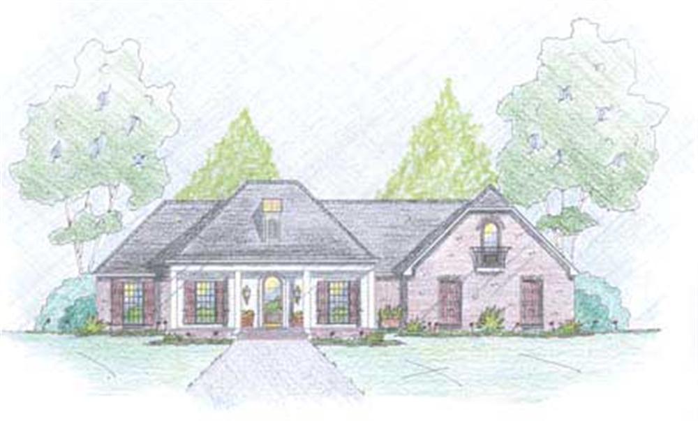 Traditional House Plans Color Rendering.