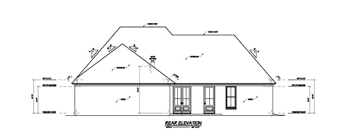 Home Plan Rear Elevation of this 3-Bedroom,2233 Sq Ft Plan -139-1010