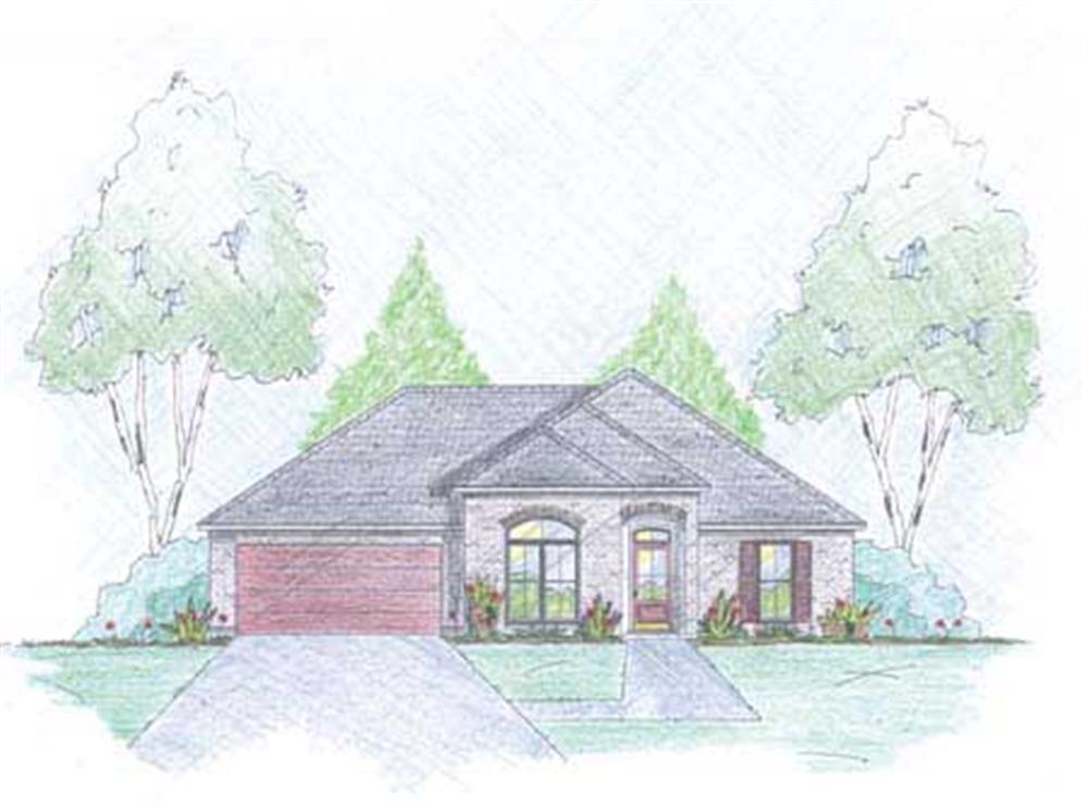 Traditional House Plans color rendering.