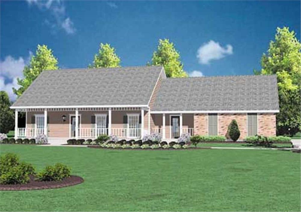 Front elevation of Country home (ThePlanCollection: House Plan #139-1042)