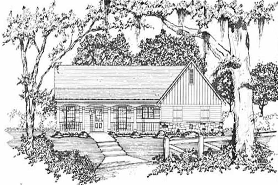 3-Bedroom, 1272 Sq Ft Country Home Plan - 139-1053 - Main Exterior