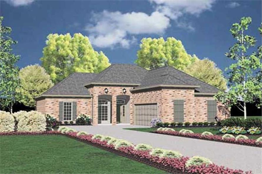 Front elevation of European home (ThePlanCollection: House Plan #139-1083)
