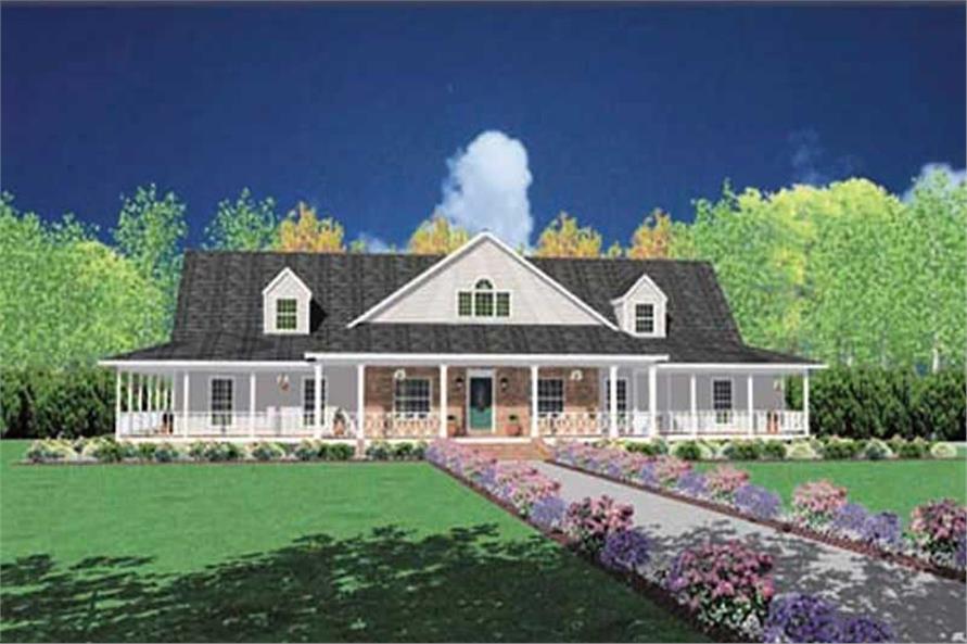 Front elevation of Country home (ThePlanCollection: House Plan #139-1089)