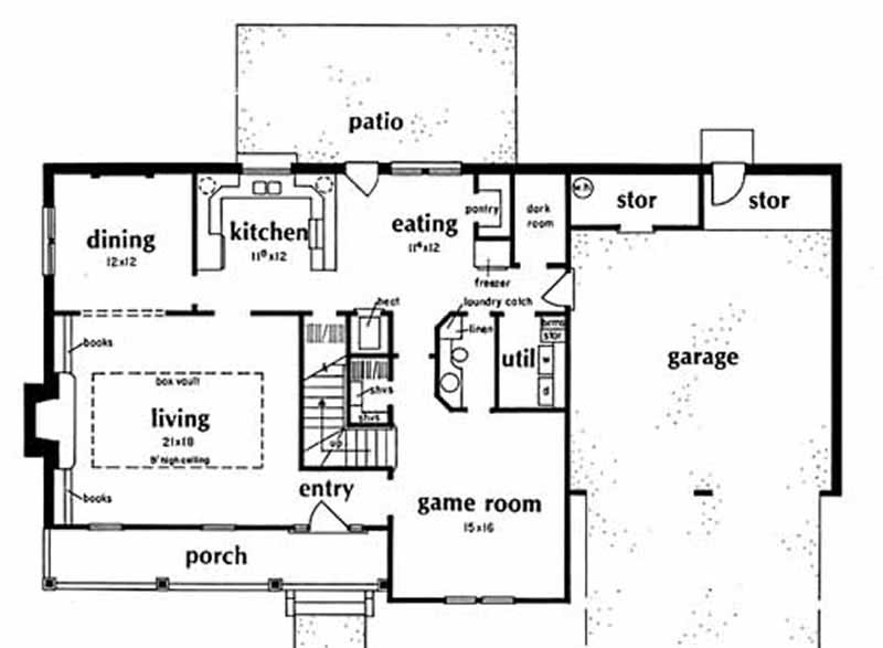 Floor Plan First Story of Country Plan #139-1110