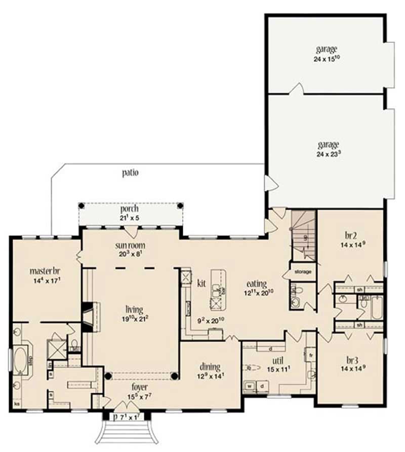 Floor Plan First Story of Plan #139-1163