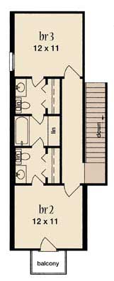 Floor Plan Second Story of Cape Cod Plan #139-1182