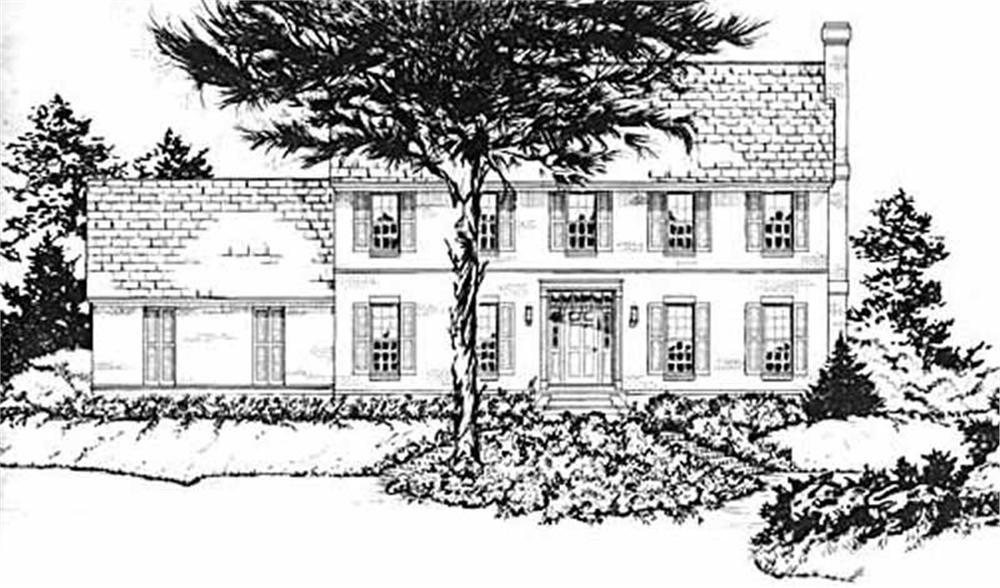 Colonial home (ThePlanCollection: Plan #139-1210)