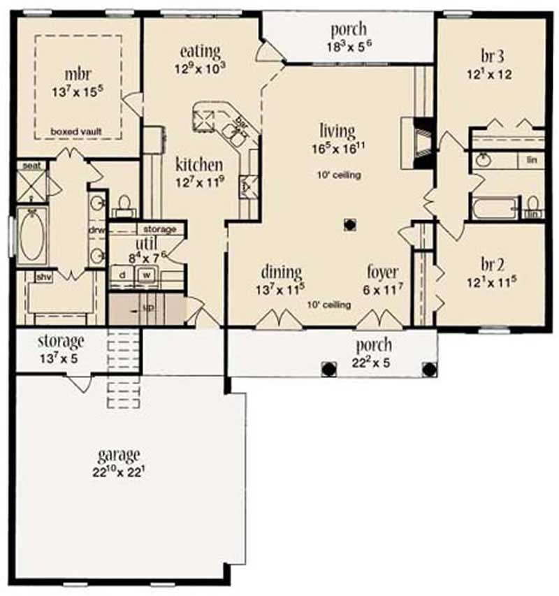 Floor Plan First Story of Plan #139-1238