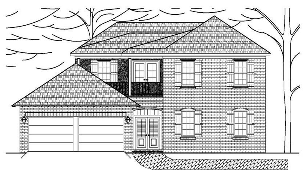 Front elevation of Traditional home (ThePlanCollection: House Plan #140-1014)