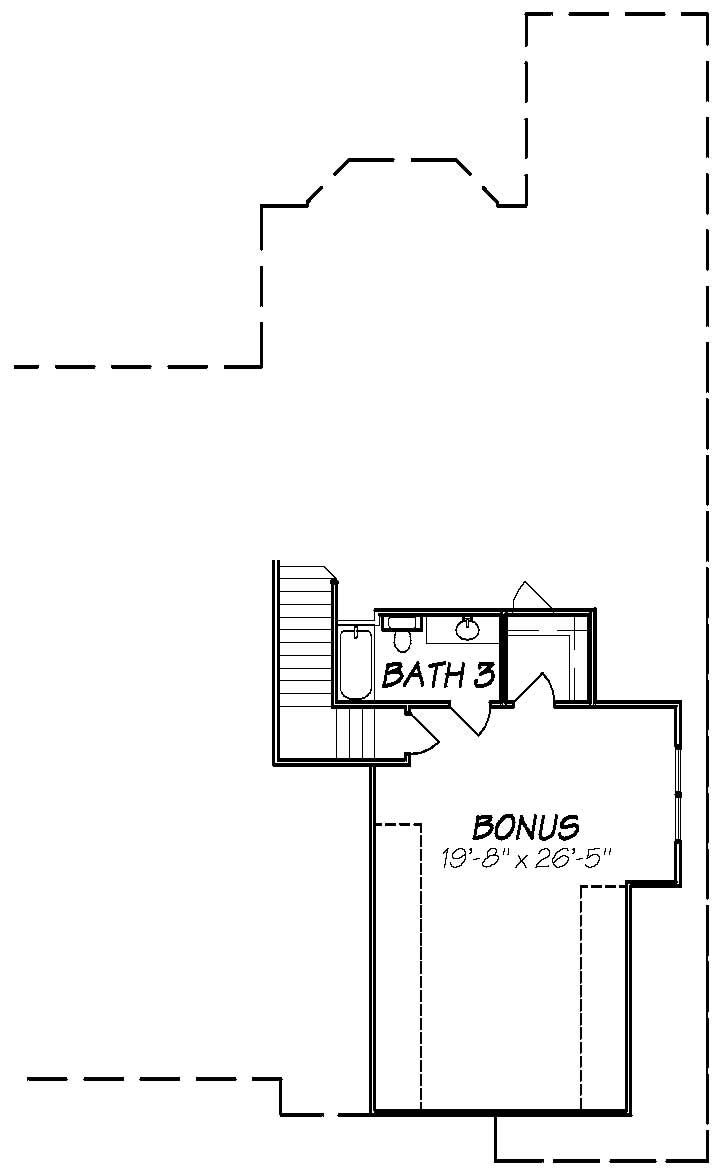 Floor Plan Bonus Room of Cape Cod Plan #140-1027