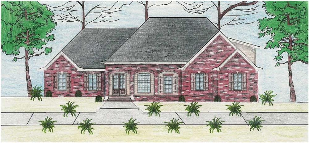 This is a colored rendering of these European Home Plans