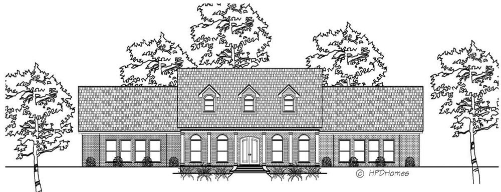 This is a black and white rendering of these Country Home Plans.