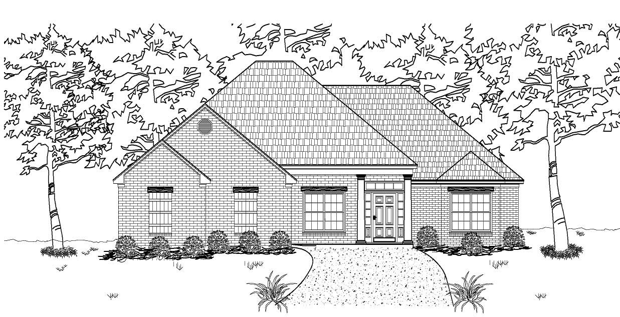 This is the front elevation of these European Homeplans.