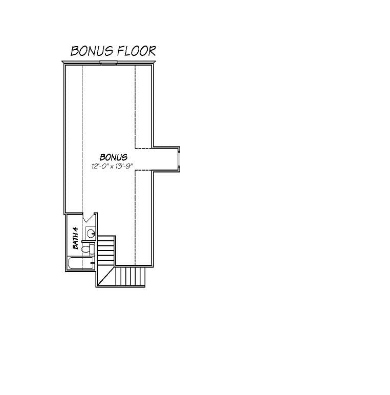 Floor Plan Bonus Room of Country Plan #140-1033