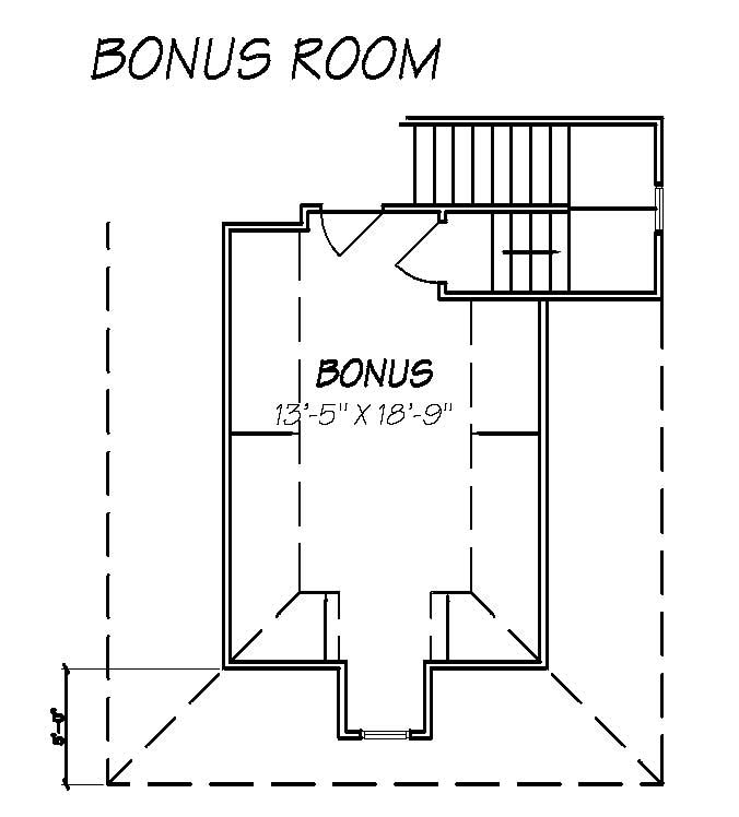 Floor Plan Second Story of European Plan #140-1042