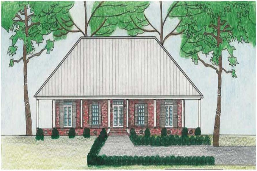 Front elevation of Country home (ThePlanCollection: House Plan #140-1049)