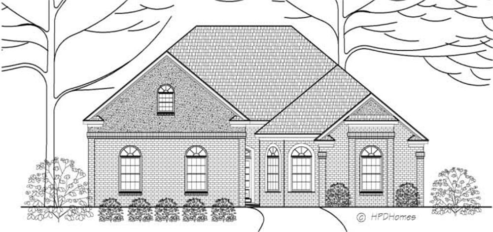 This is a front elevation of House Plan HPD-B2006