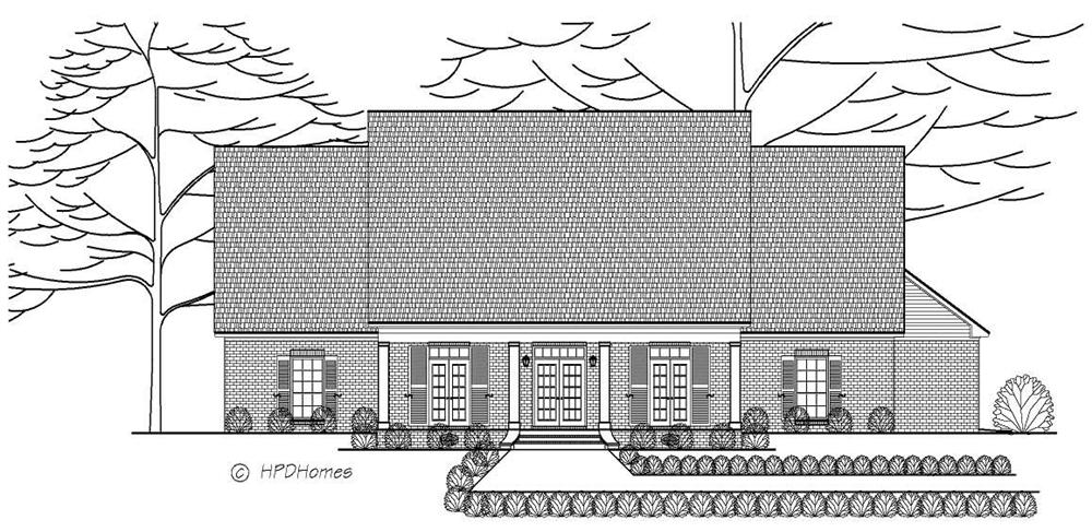 This is a black and white rendering of these Traditional Homeplans.