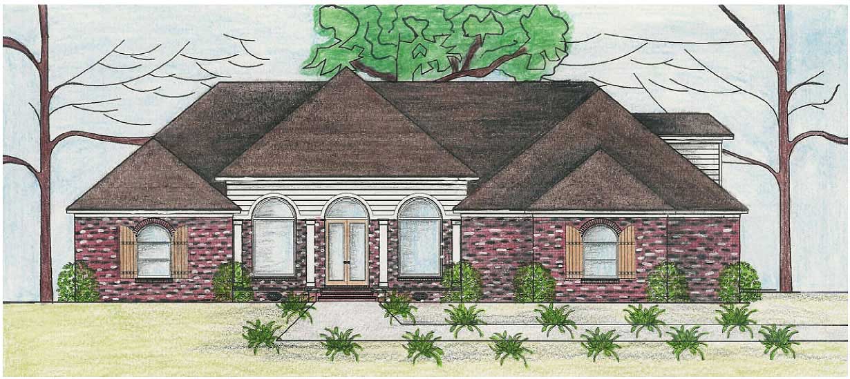 This image is a color rendering of these Unique Homeplans.