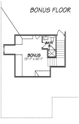Floor Plan Second Story of Cape Cod Plan #140-1078