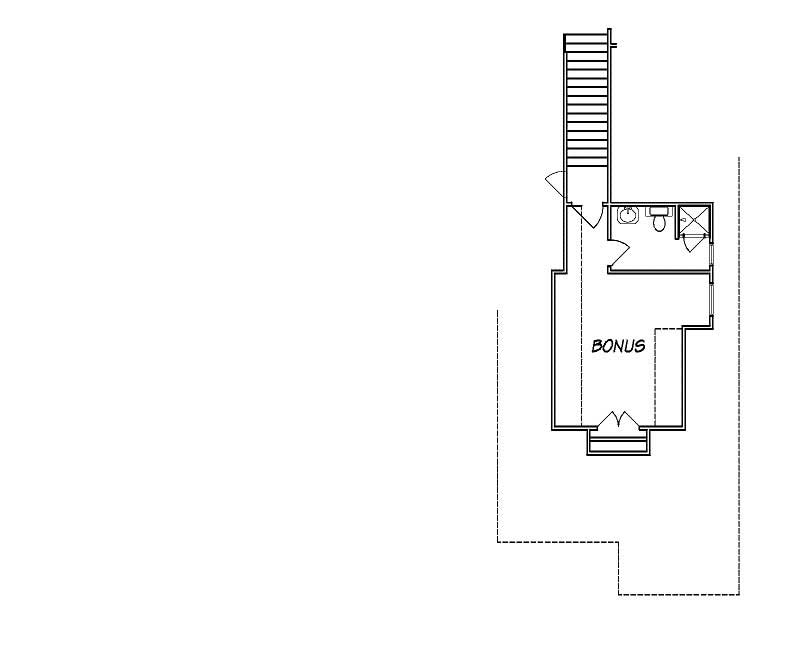 Floor Plan Second Story of European Plan #140-1080