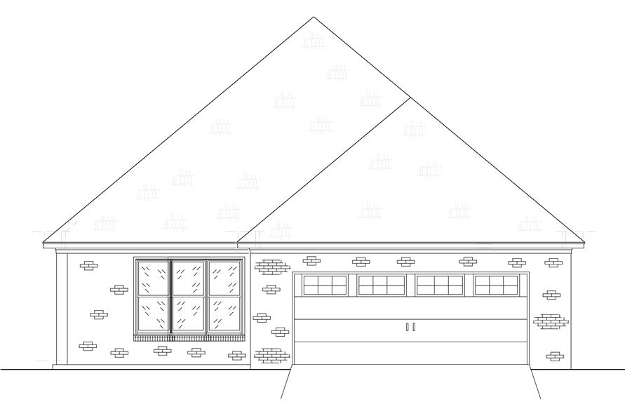 Home Plan Rear Elevation of this 4-Bedroom,2566 Sq Ft Plan -140-1104
