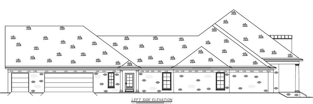 Home Plan Left Elevation of this 3-Bedroom,3860 Sq Ft Plan -140-1109