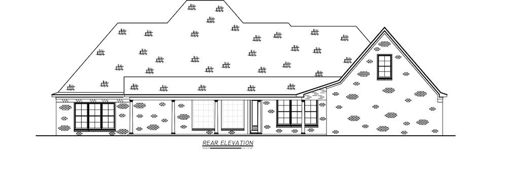 Home Plan Rear Elevation of this 3-Bedroom,3860 Sq Ft Plan -140-1109