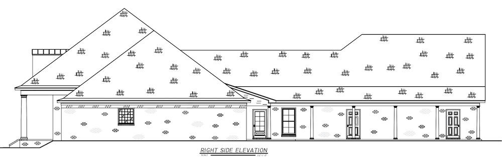 Home Plan Right Elevation of this 3-Bedroom,3860 Sq Ft Plan -140-1109