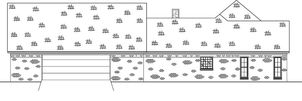 Home Plan Rear Elevation of this 3-Bedroom,2176 Sq Ft Plan -140-1118