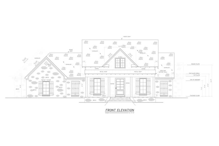 140-1120: Home Plan Front Elevation