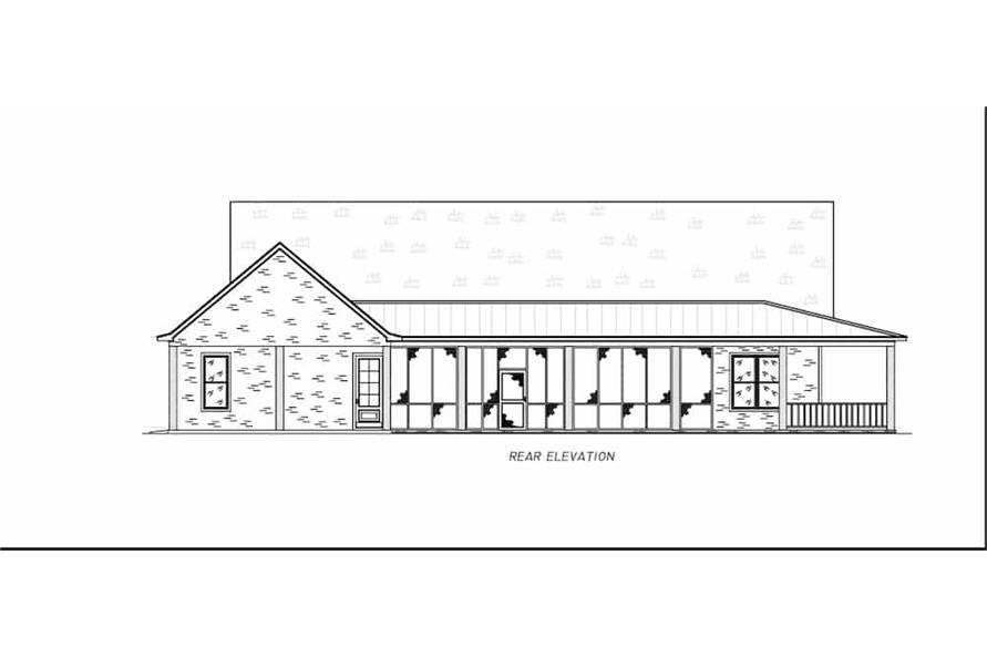 Home Plan Rear Elevation of this 3-Bedroom,2621 Sq Ft Plan -140-1121