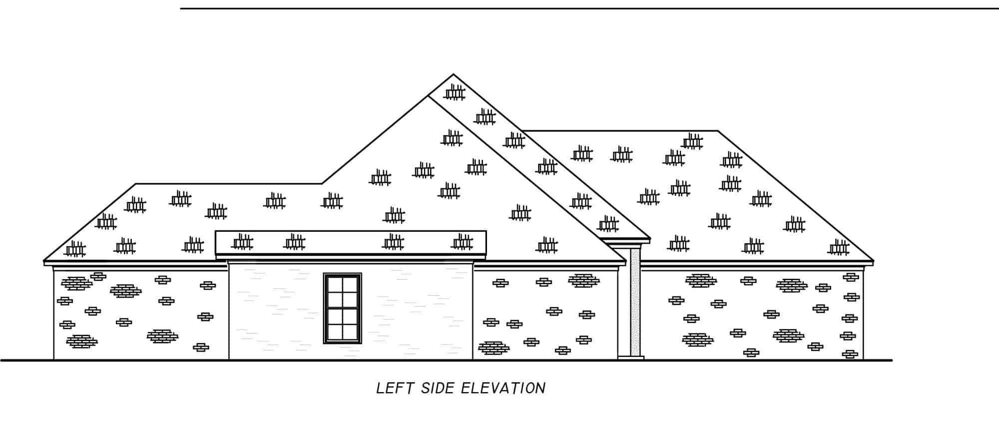 Home Plan Left Elevation of this 4-Bedroom,1632 Sq Ft Plan -140-1122