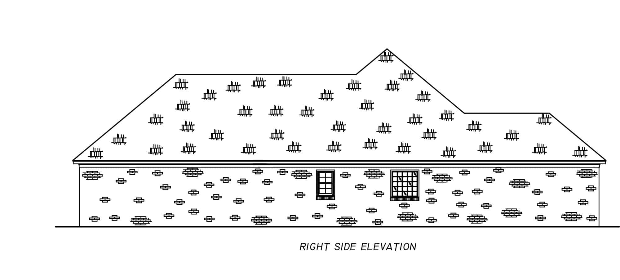 Home Plan Right Elevation of this 4-Bedroom,1632 Sq Ft Plan -140-1122