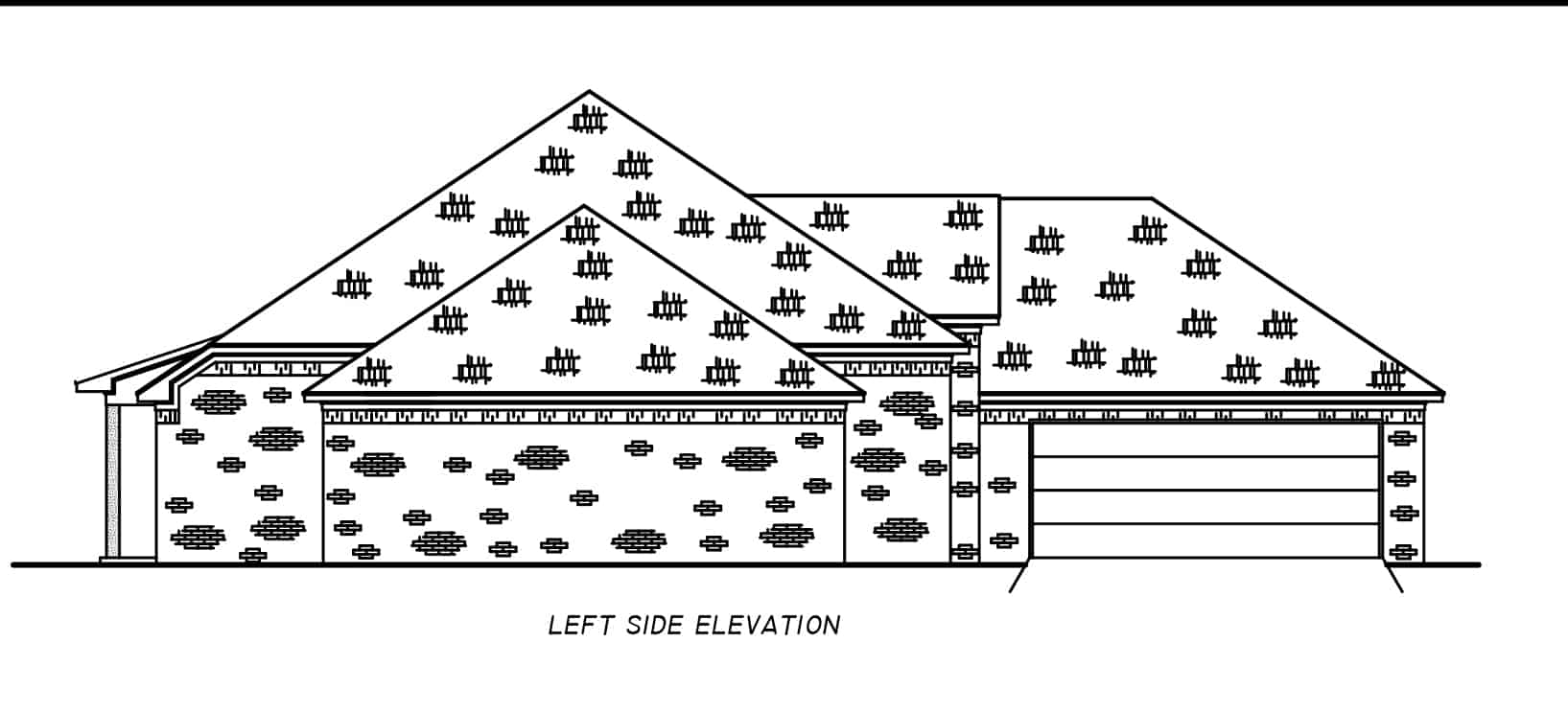 Home Plan Left Elevation of this 3-Bedroom,1969 Sq Ft Plan -140-1127