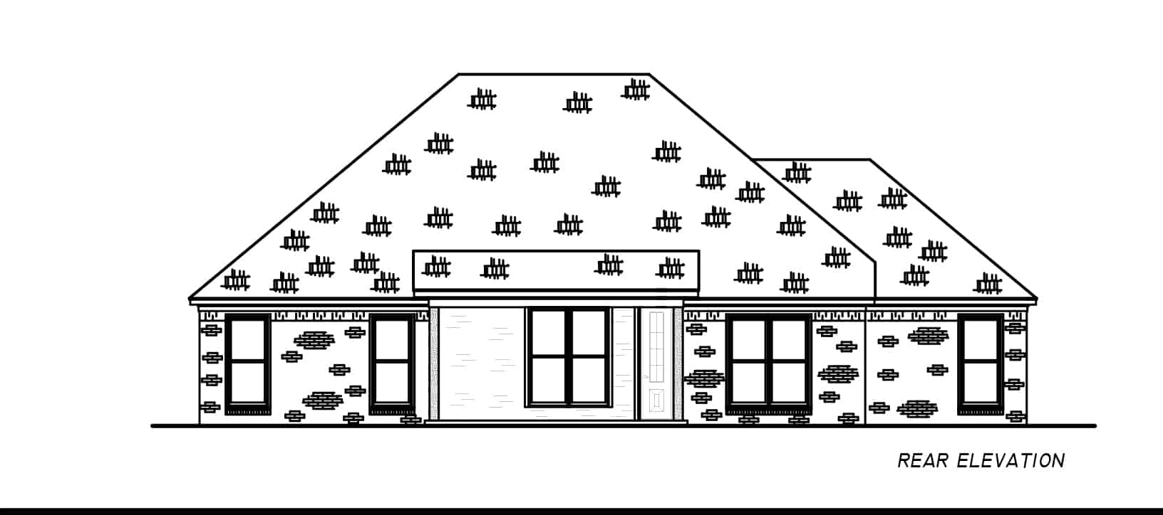 Home Plan Rear Elevation of this 3-Bedroom,1969 Sq Ft Plan -140-1127