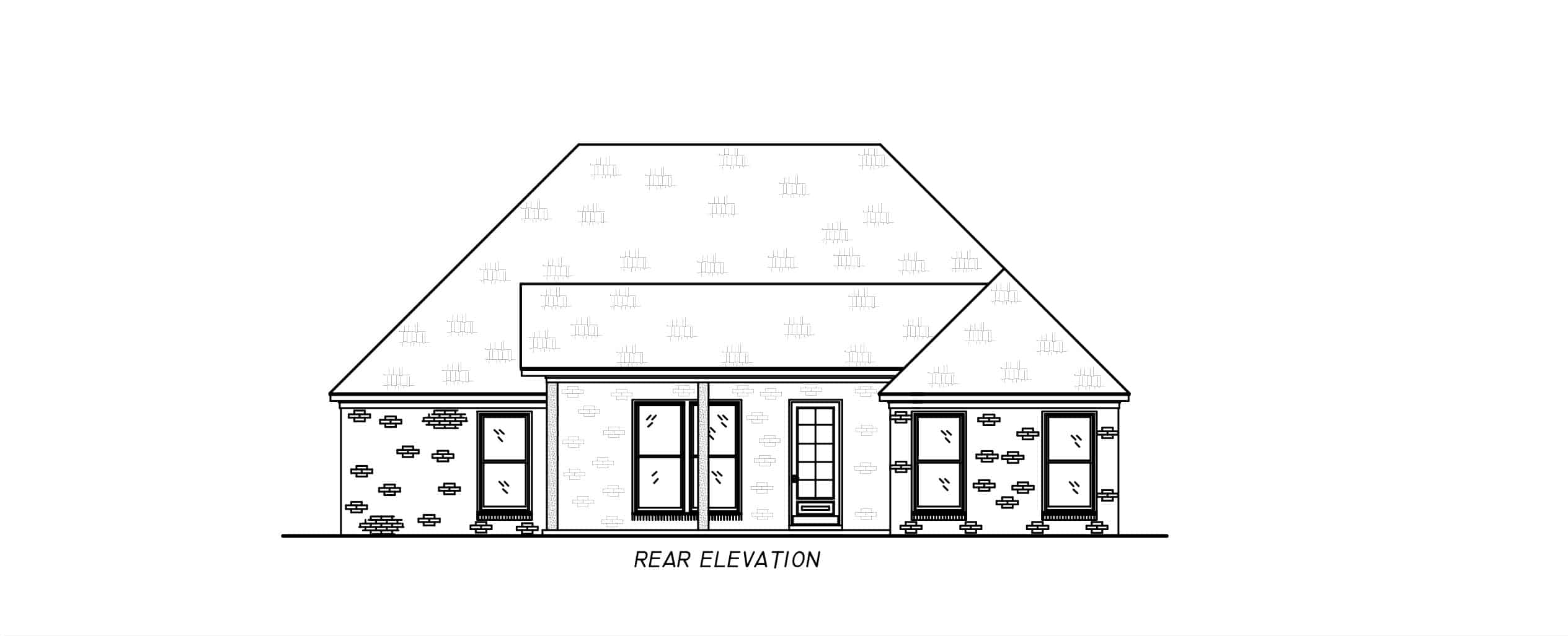 Home Plan Rear Elevation of this 3-Bedroom,1936 Sq Ft Plan -140-1129