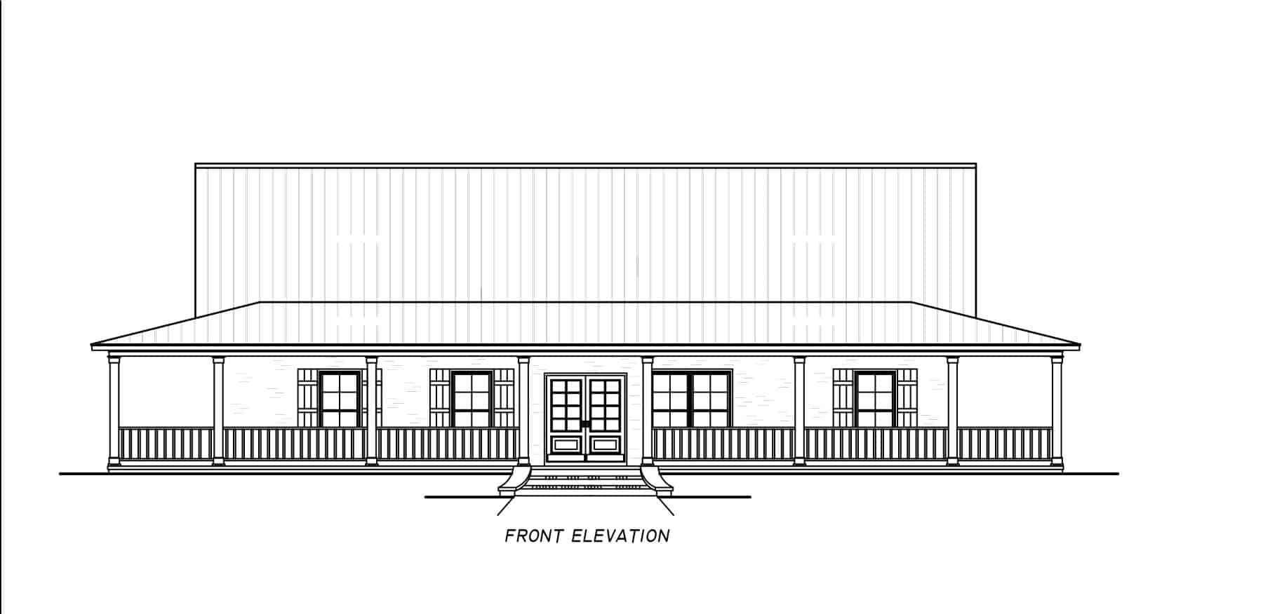 Home Plan Front Elevation of this 3-Bedroom,1854 Sq Ft Plan -140-1132