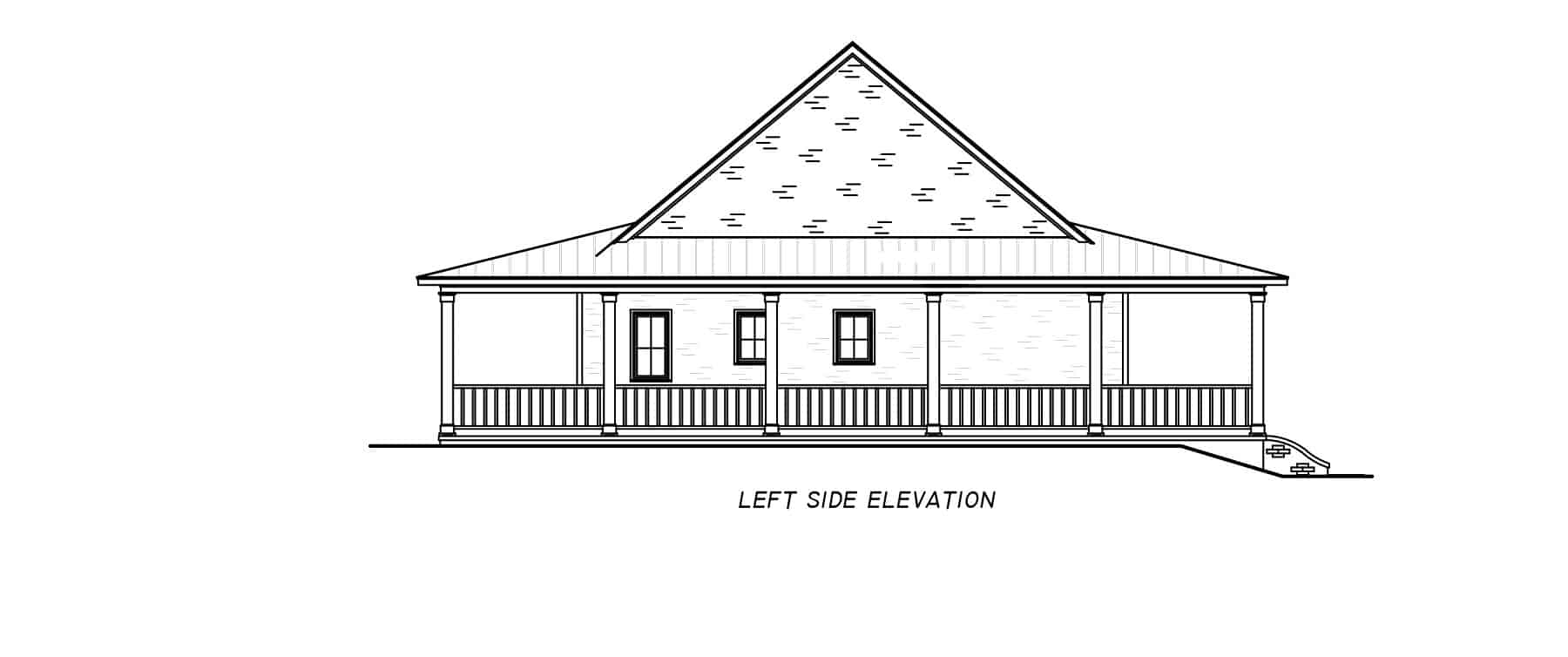 Home Plan Left Elevation of this 3-Bedroom,1854 Sq Ft Plan -140-1132