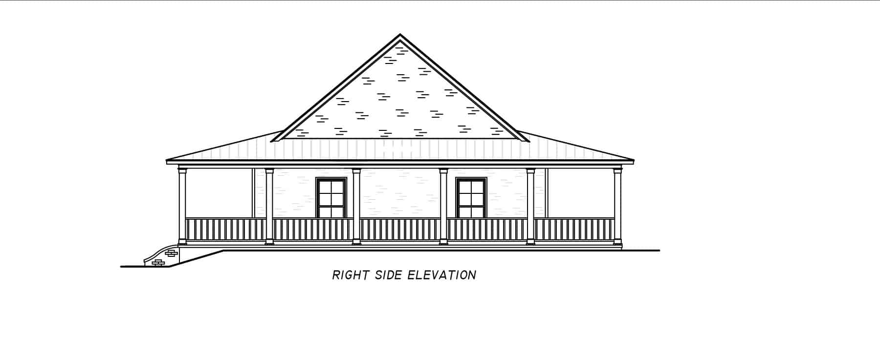 Home Plan Right Elevation of this 3-Bedroom,1854 Sq Ft Plan -140-1132