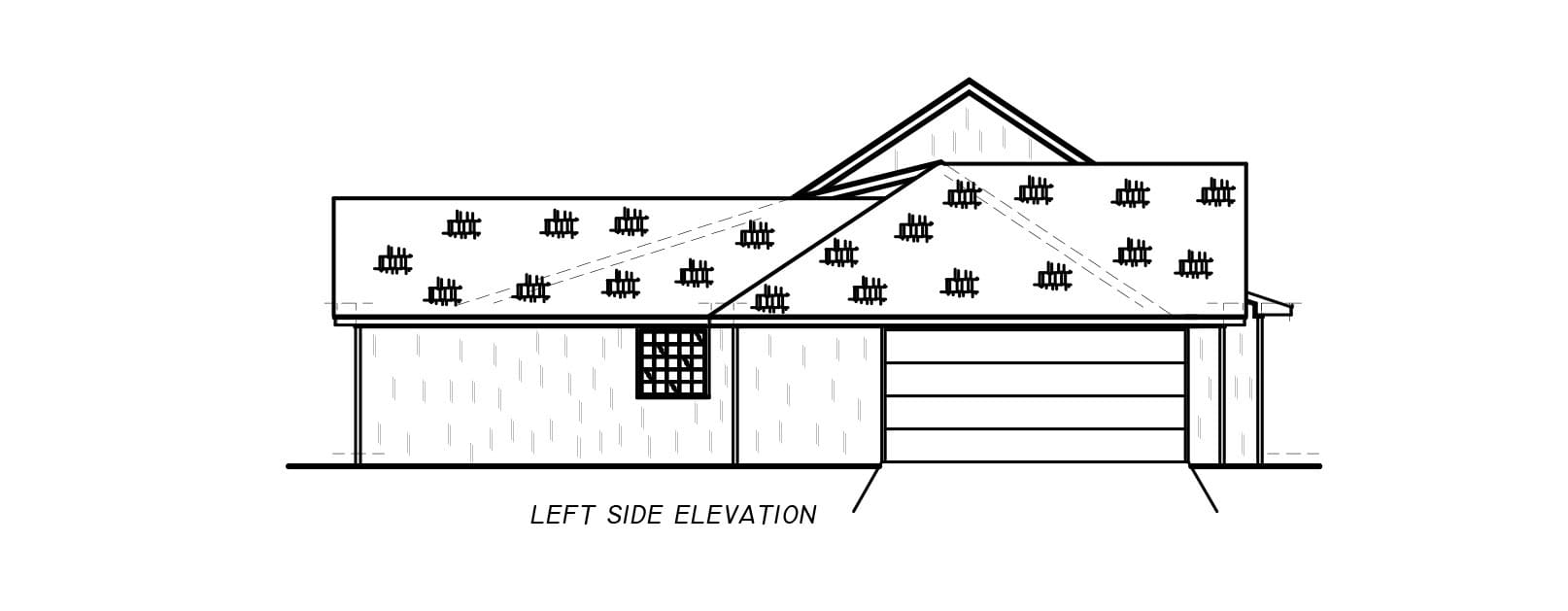 Home Plan Left Elevation of this 4-Bedroom,3084 Sq Ft Plan -140-1136