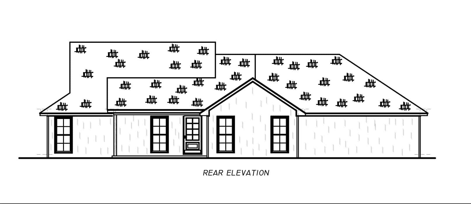 Home Plan Rear Elevation of this 4-Bedroom,3084 Sq Ft Plan -140-1136