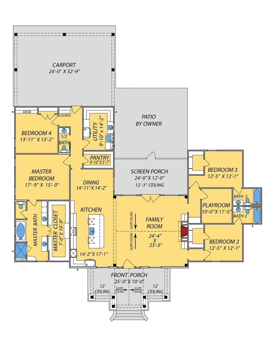 Main Level of Traditional Plan #140-1137
