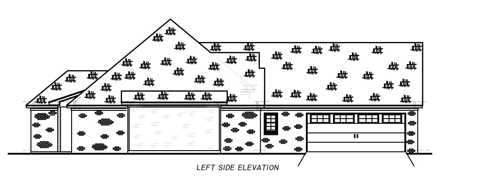 Home Plan Left Elevation of this 4-Bedroom,1967 Sq Ft Plan -140-1138